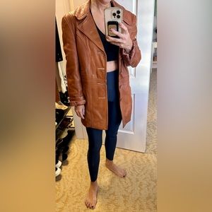 Vintage leather tan jacket size 40